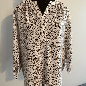 41 Hawthorn Brown and Cream Relaxed Blouse